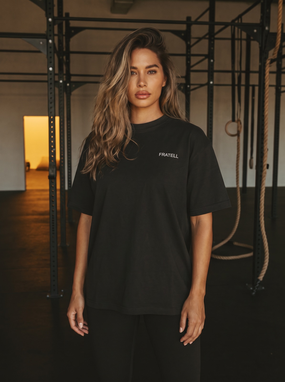 FRATELL oversized tee women black – front view